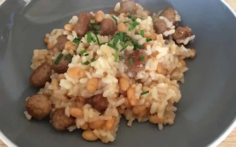 sausage and bean risotto