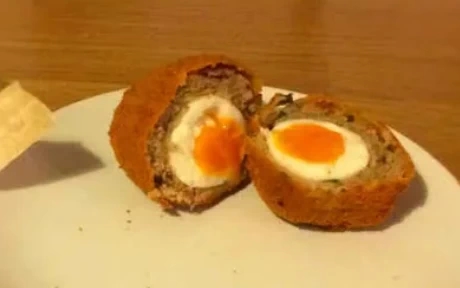 scotch egg in half