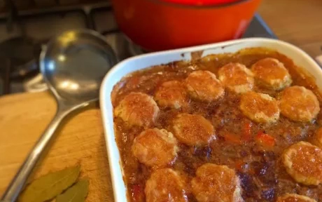 lamb cobbler stew with dumplings