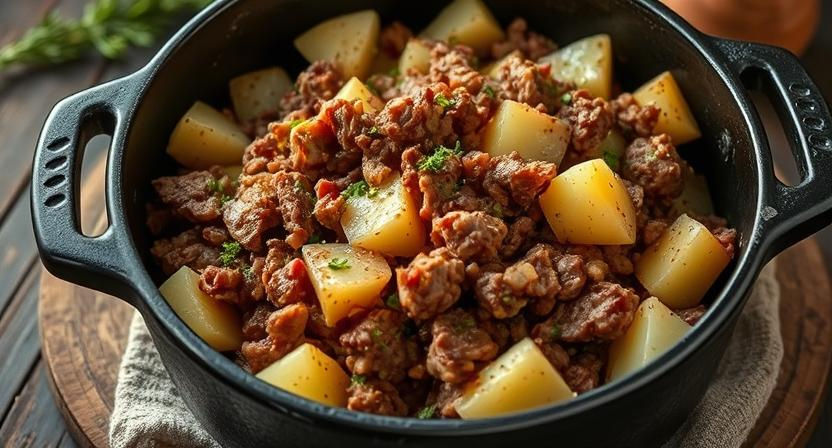tray of corned beef hash