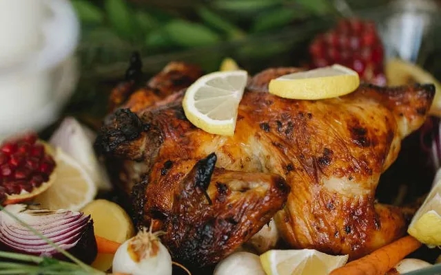 Roast Chicken in a roasting tray