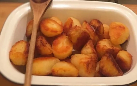 tray of roast potatoes