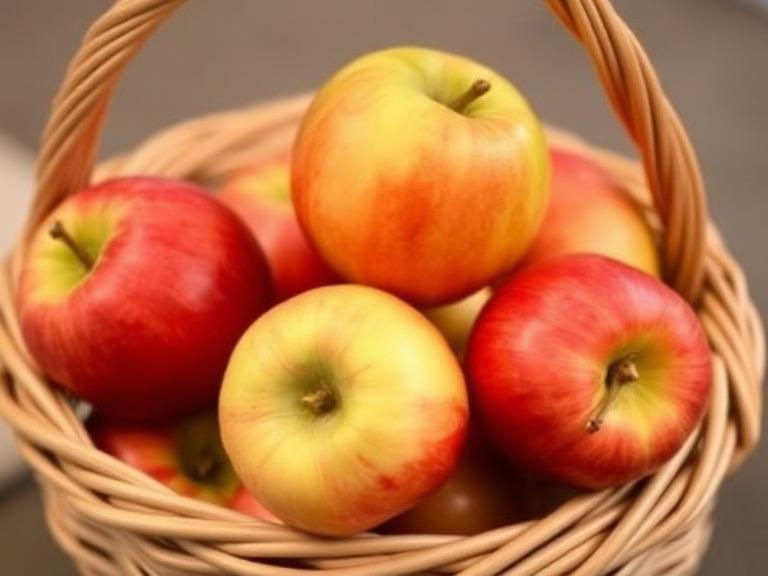 apples in a wicker basket