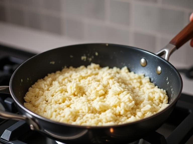 frying pan of risotto