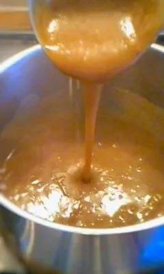 gravy on a ladle
